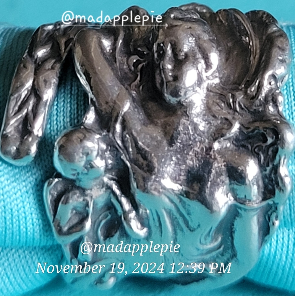 Vintage Sterling Silver Spoon Ring Goddess Woman Nude Muse Nymph Designer #133